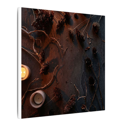 Dried Flowers Canvas Art | Winter Dark Japandi Moody Minimal Art