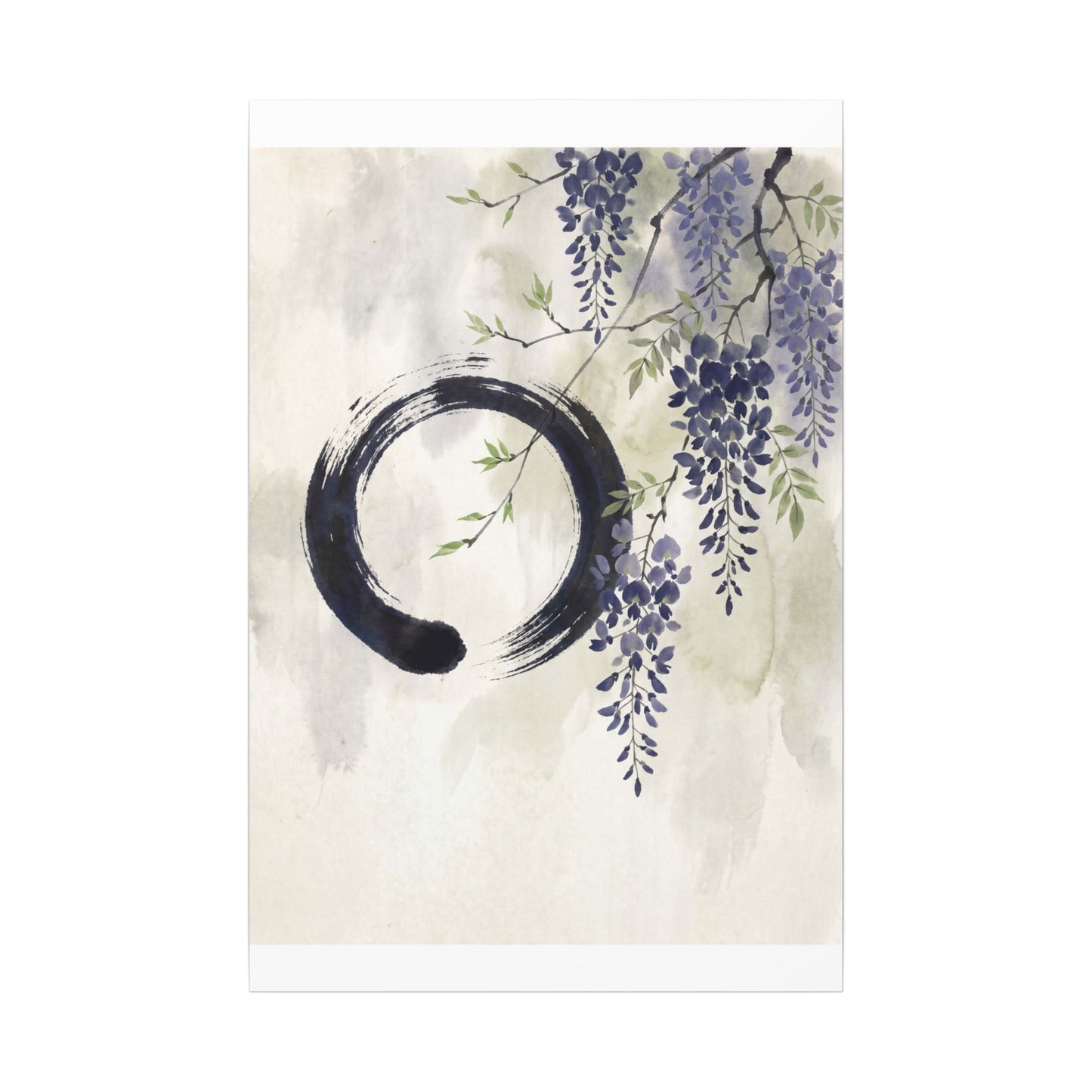 Wisteria Enso Canvas Art | Serene Zen Art
