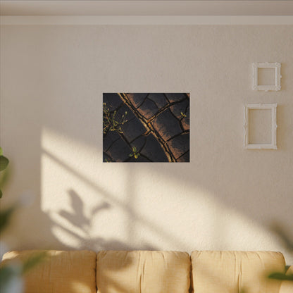 Kintsugi Cracked Earth in Golden Hour | Gold Vein Canvas Art