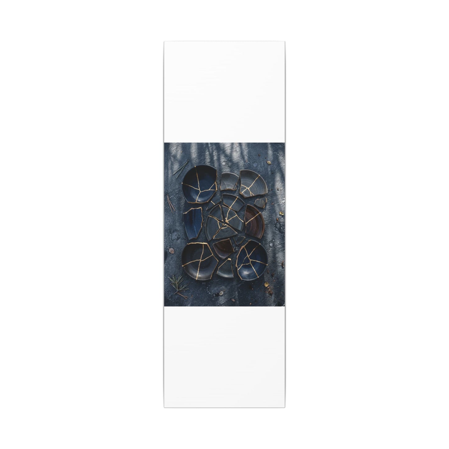 Dark Japandi Broken Pottery in Dappled | Shadow Zen Canvas Art