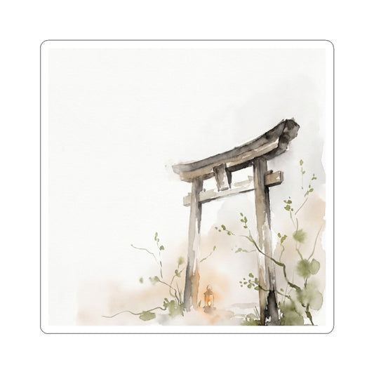 Torii Gate Sticker | Spring Japandi Watercolor Art