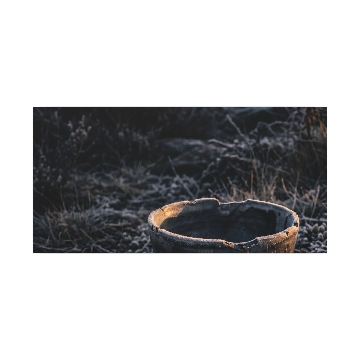 Kanso Ceramic Bowl Canvas Art - Dark Japandi Dark Texture