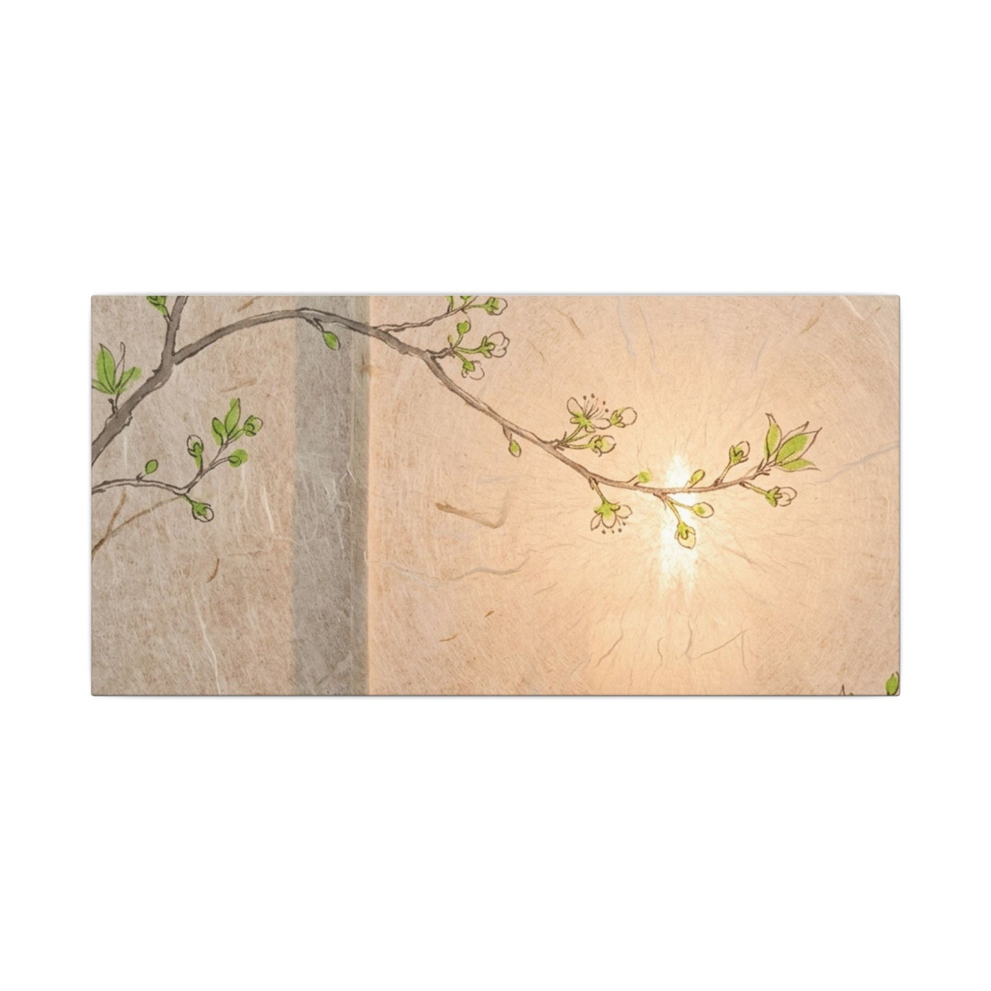 Warm Shoji Screen Canvas Art - Minimal Line Japandi