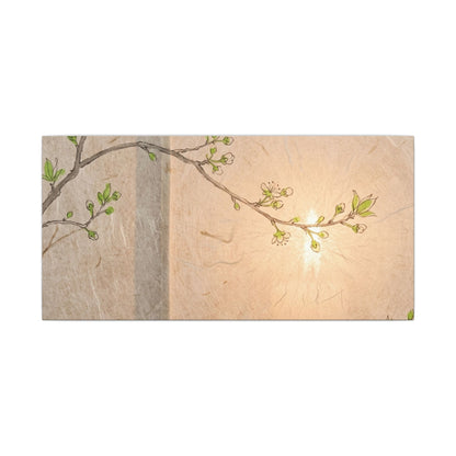 Warm Shoji Screen Canvas Art - Minimal Line Japandi