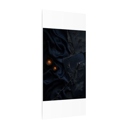 Candlelight Silk Drape Canvas Art - Dark Japandi Kanso
