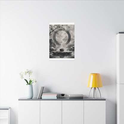 Incense Smoke Canvas Art | Winter Zen Sumi E Art