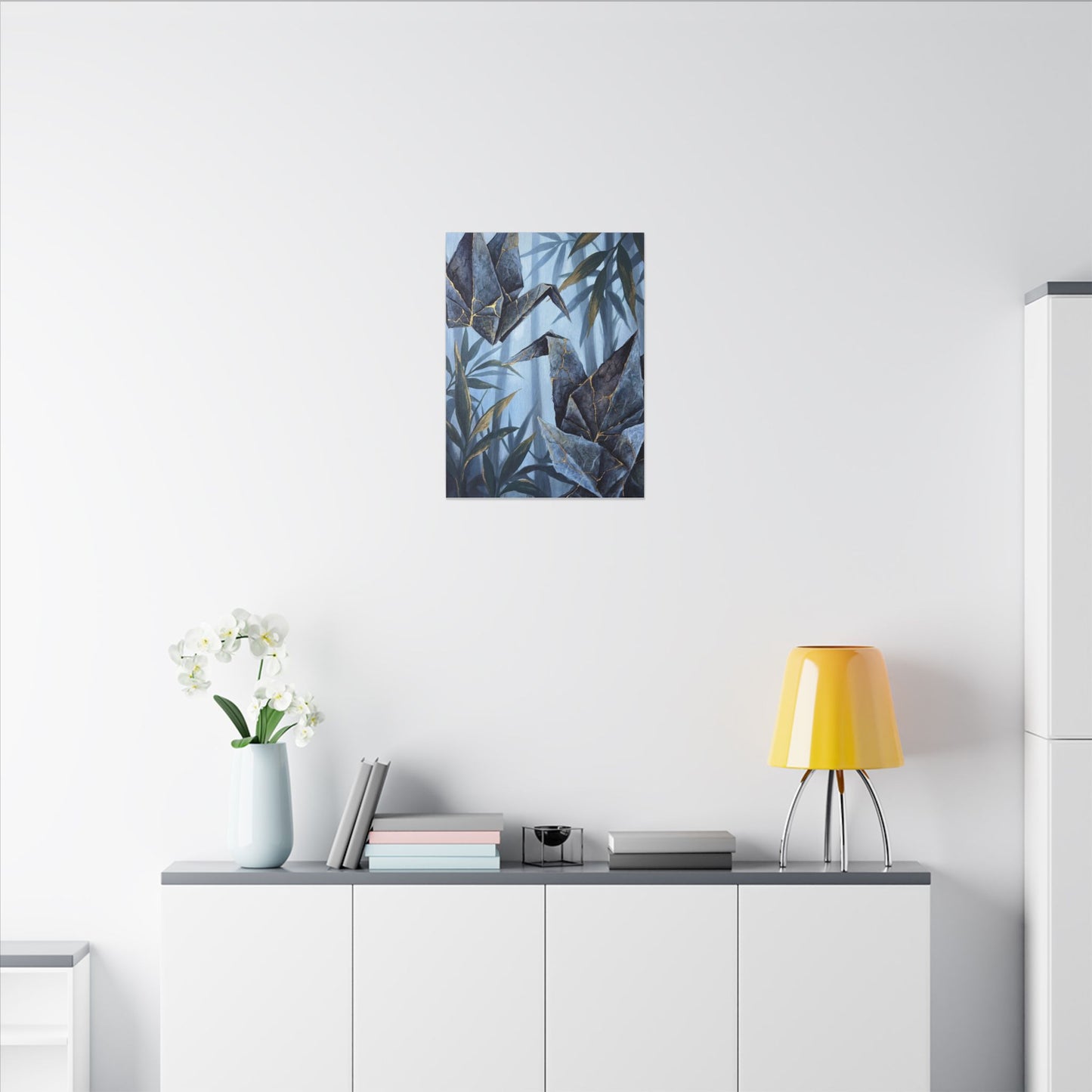Paper Fold Canvas Art | Summer Kintsugi Crackle Gold Art