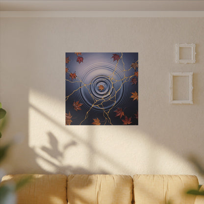 Kintsugi Water Ripple in Dawn | Gold Vein Canvas Art
