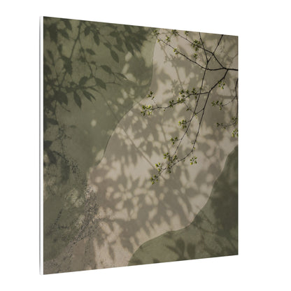 Neutral Shadow Play Canvas Art - Japanese Pattern Japandi