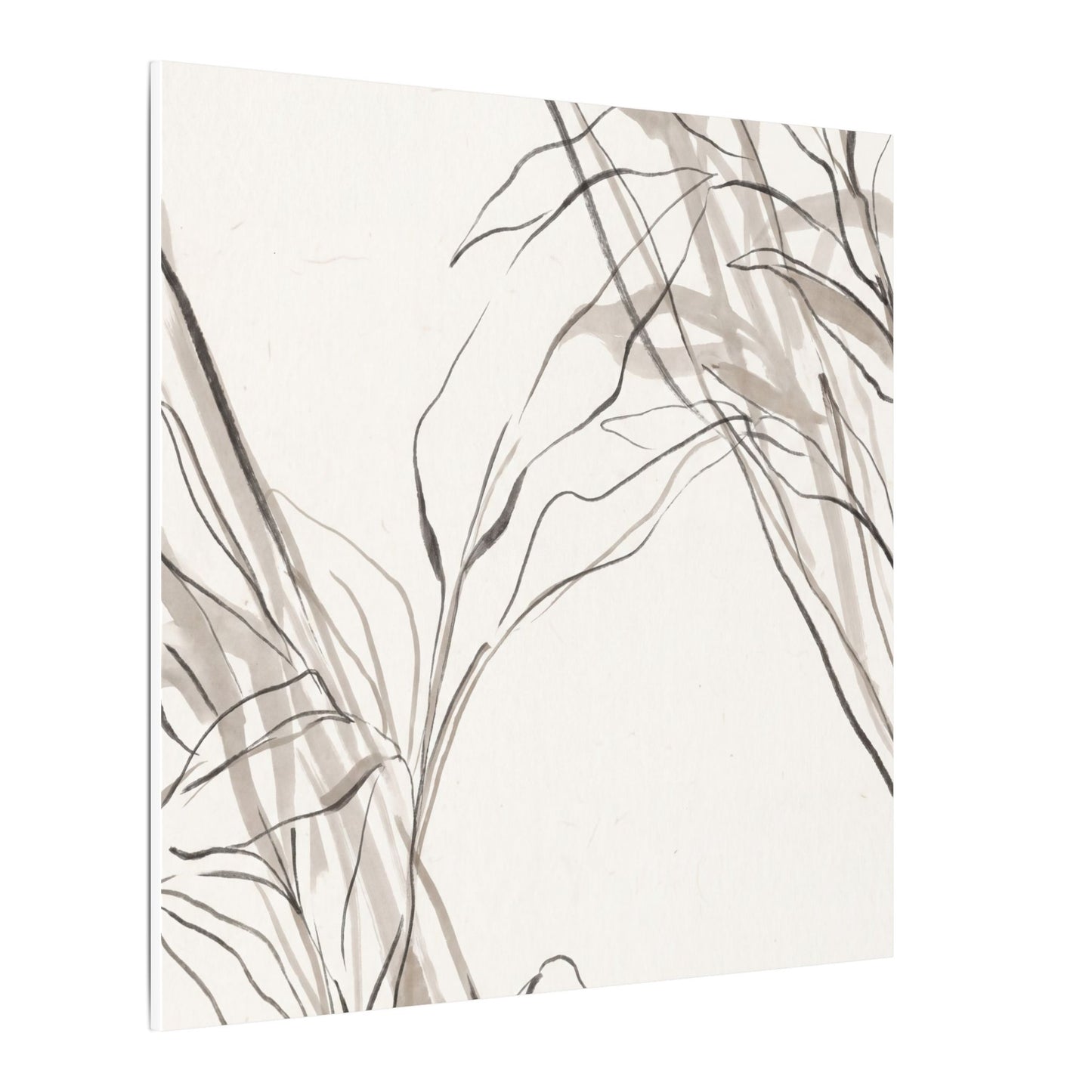 Neutral Shoji Screen Canvas Art - Minimal Line Japandi