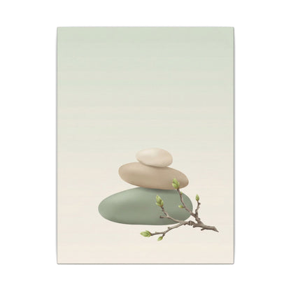 Dawn River Stones Canvas Art - Japandi Fukinsei