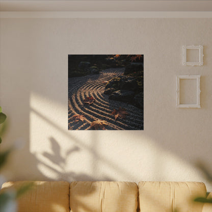 Rock Garden Moody Minimal Canvas Art | Bold Dark Japandi Art