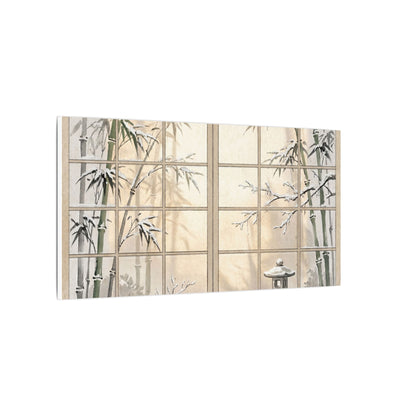 Winter Shoji Screen Sumi E Canvas Art | Tranquil Decor