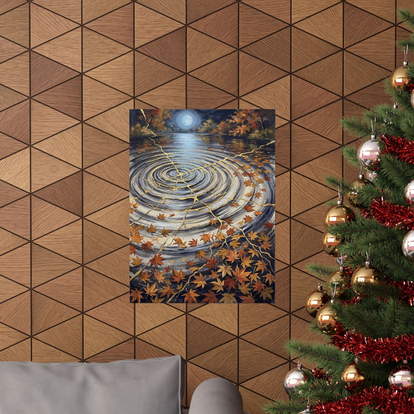 Water Ripple Gold Repair Wall Art Print | Philosophical Kintsugi Art