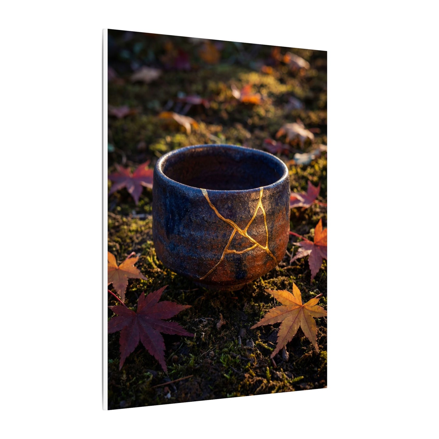 Kanso Moonlit Garden Canvas Art - Kintsugi Gold Repair