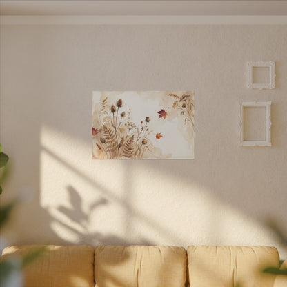 Dried Flowers Canvas Art | Autumn Japandi Watercolor Art