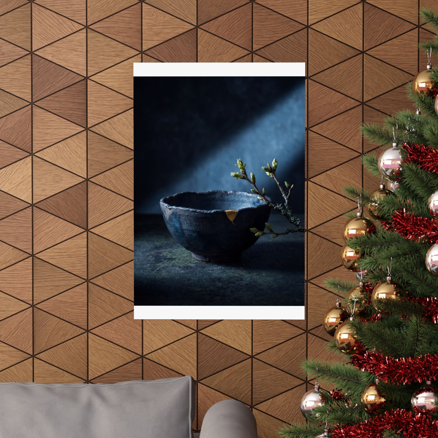 Moonlight Ceramic Bowl Wall Art Print - Dark Japandi Datsuzoku