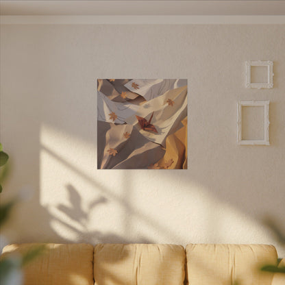 Autumn Paper Fold Minimal Line Canvas Art | Cozy Decor