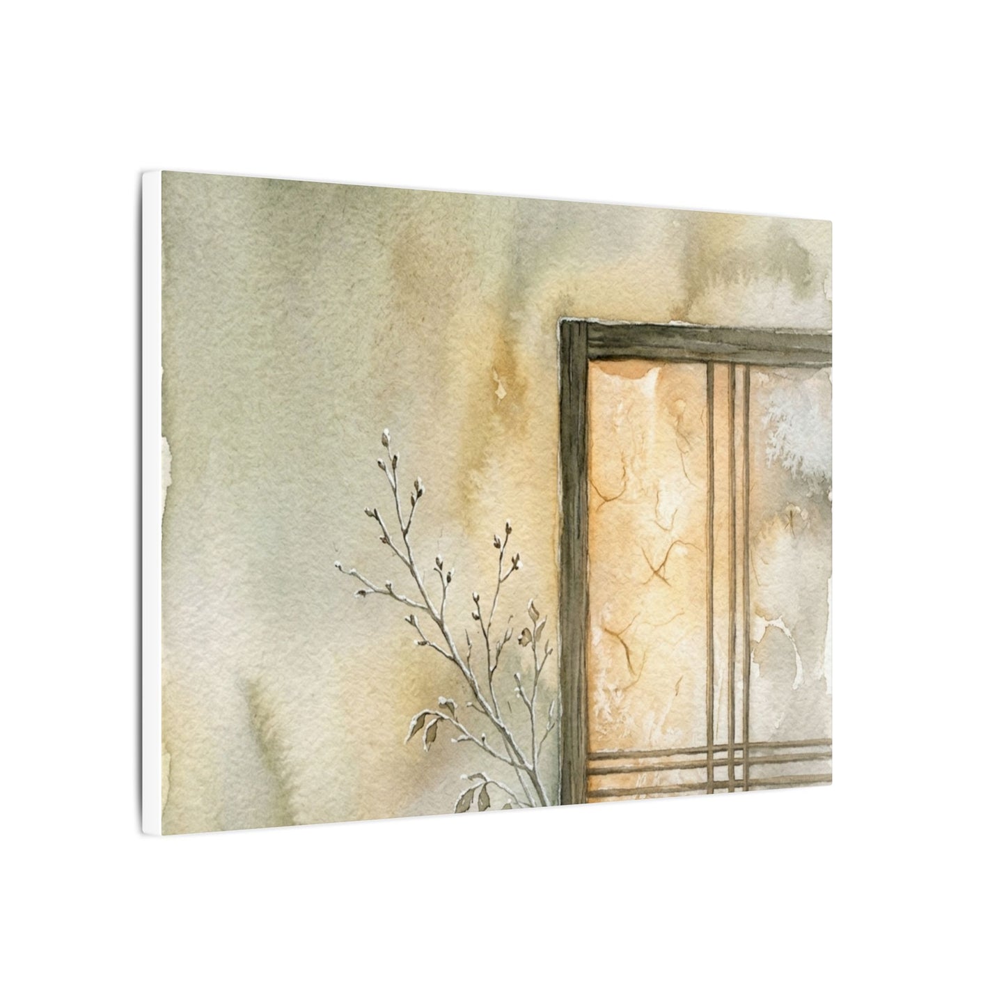 Ma Shoji Screen Canvas Art - Japandi Watercolor