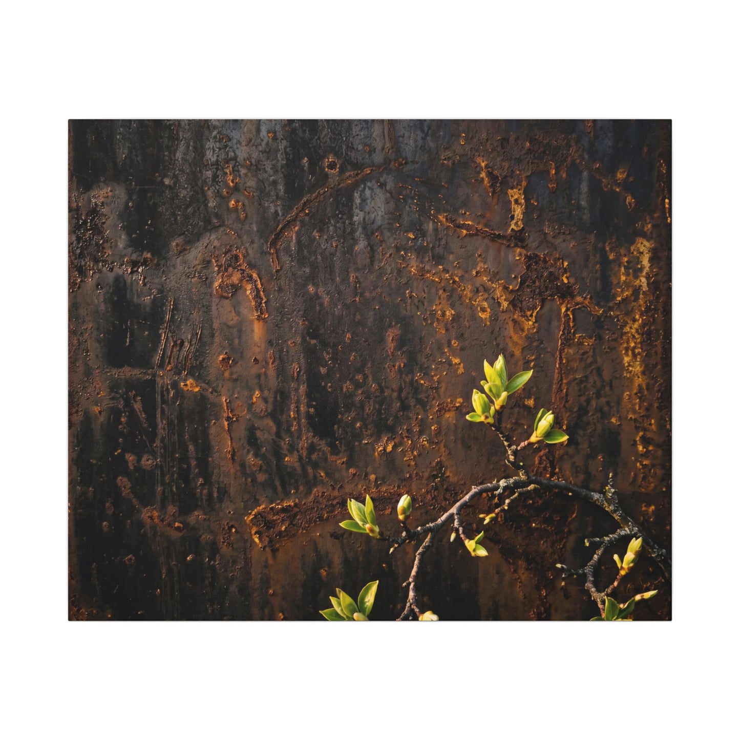 Golden Hour Rust Patina Canvas Art - Dark Japandi Fukinsei