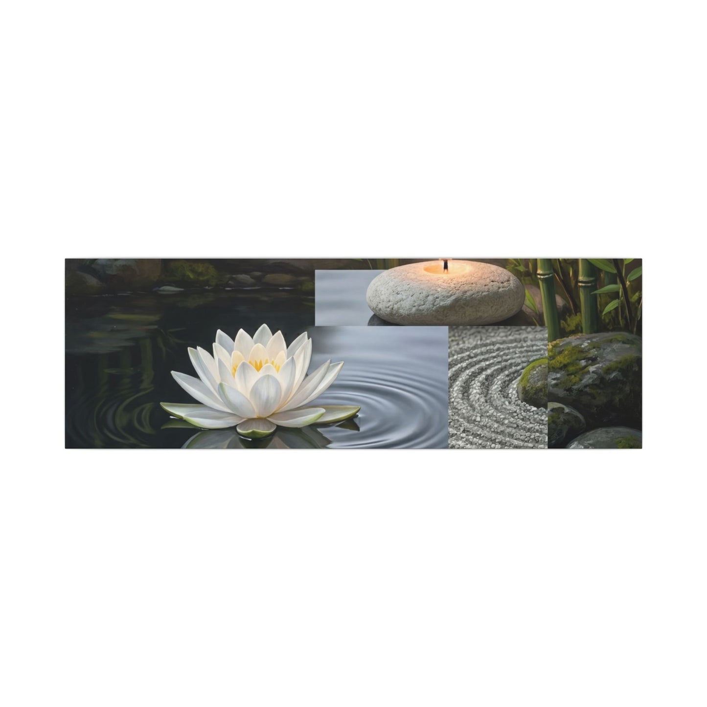 Candlelight Lotus Flower Canvas Art - Zen Kanso