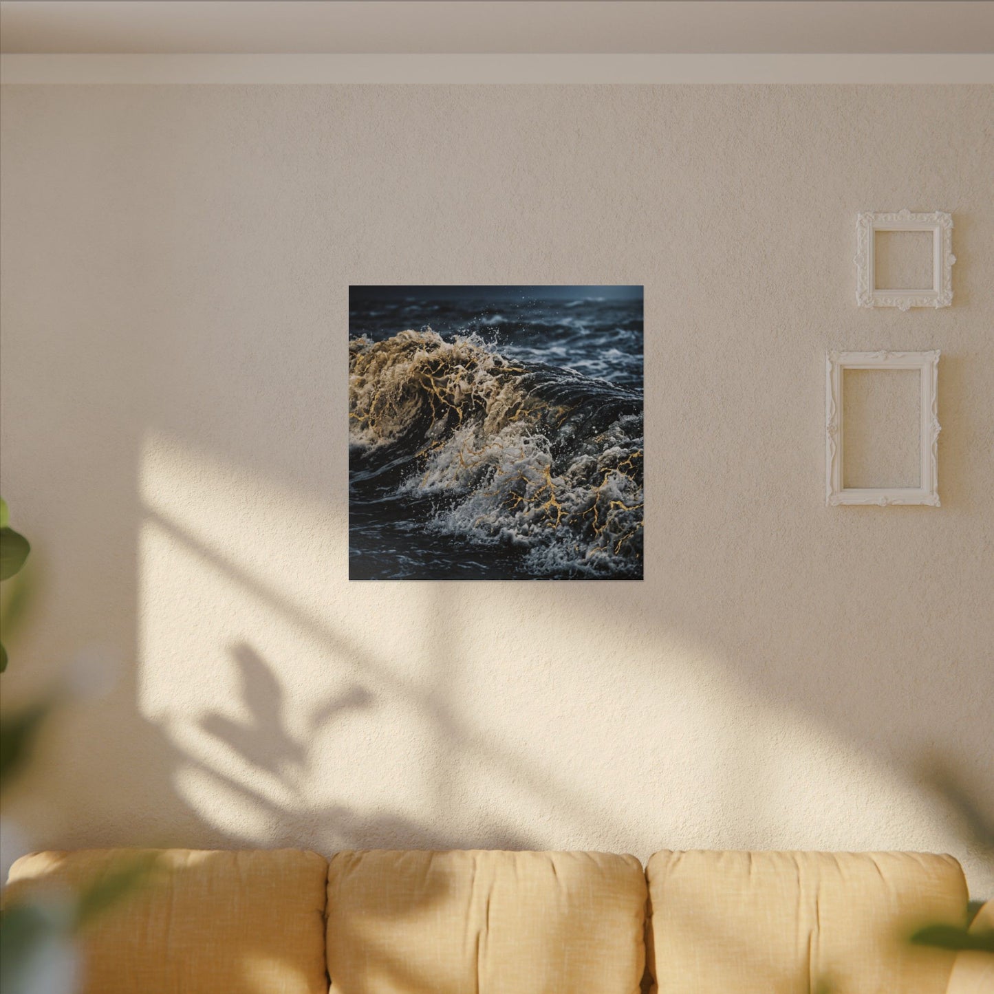 Ocean Wave Winter Canvas Art | Kintsugi Artful Design