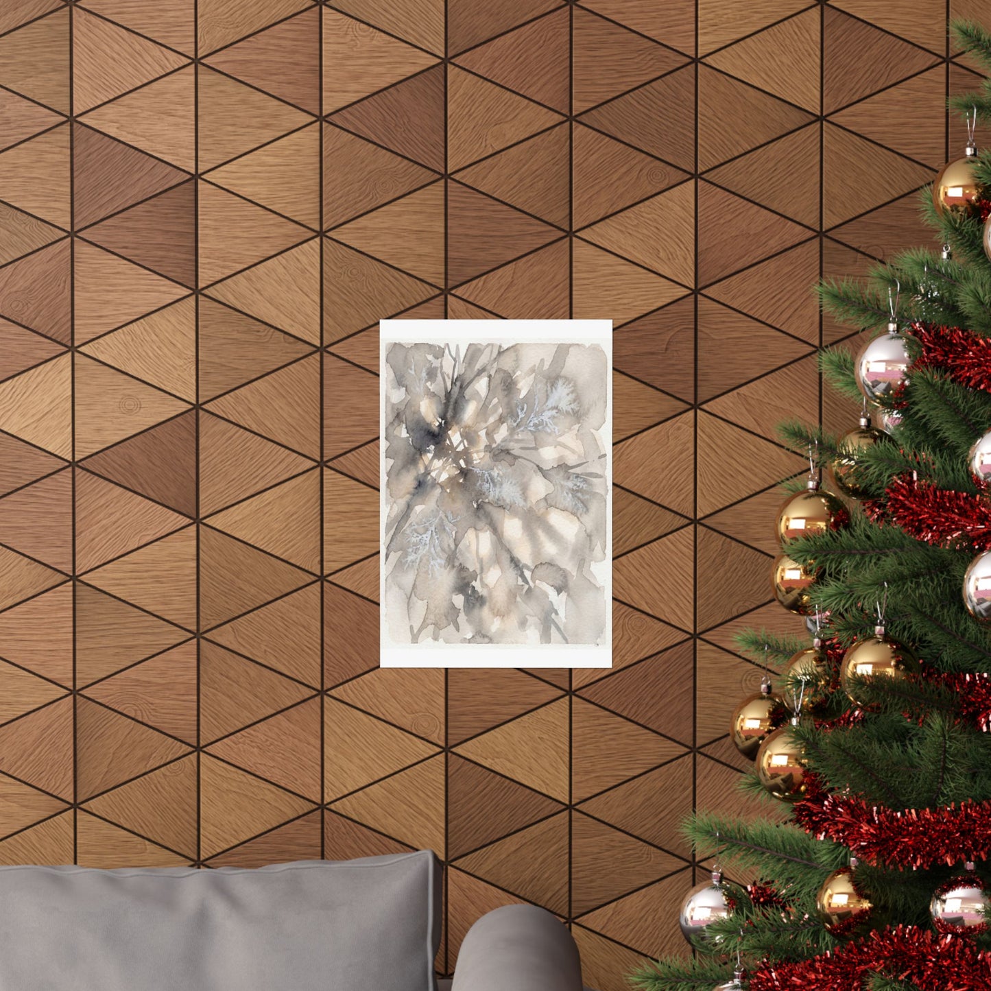 Shadow Play Wall Art Print | Winter Japandi Watercolor Art