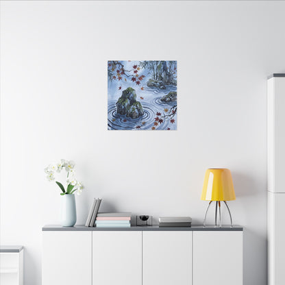 Rock Garden Autumn Canvas Art | Zen Tranquil Design