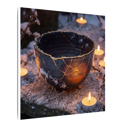 Ceramic Bowl Gold Repair Canvas Art | Beautiful Kintsugi Art
