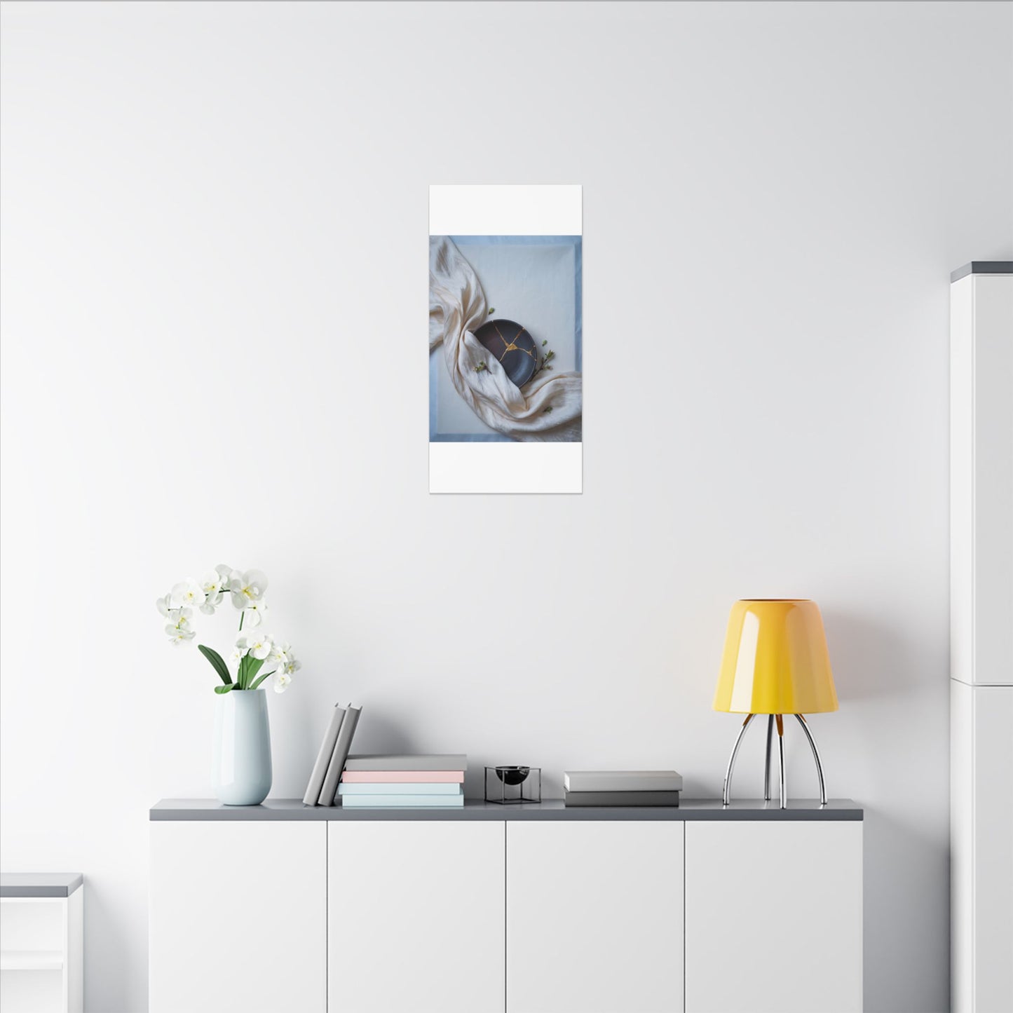 Ma Silk Drape Canvas Art - Kintsugi Gold Repair