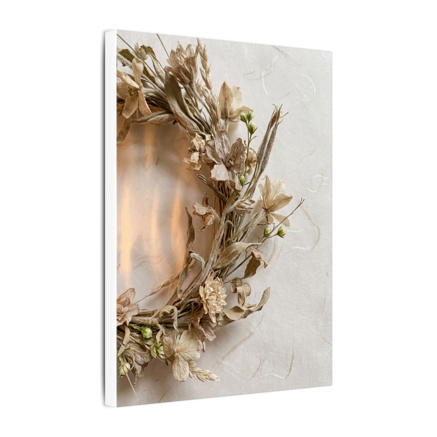 Dried Flowers Japanese Pattern Canvas Art | Neutral Japandi Art