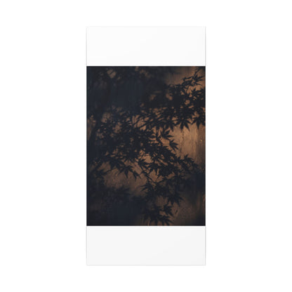 Shadow Play Autumn Canvas Art | Dark Japandi Atmospheric Design