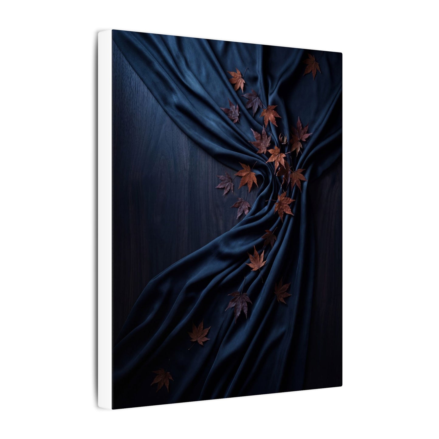 Silk Drape Autumn Canvas Art | Dark Japandi Sophisticated Design