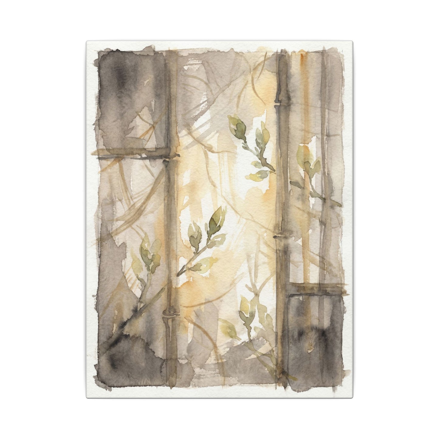 Shoji Screen Spring Canvas Art | Japandi Cozy Design