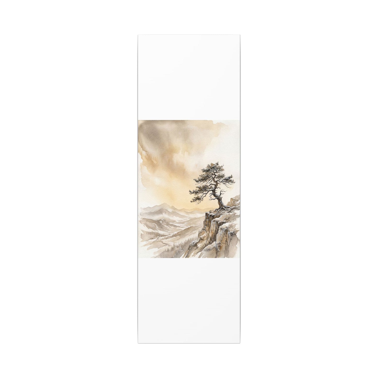 Pine Tree Canvas Art | Winter Japandi Watercolor Art
