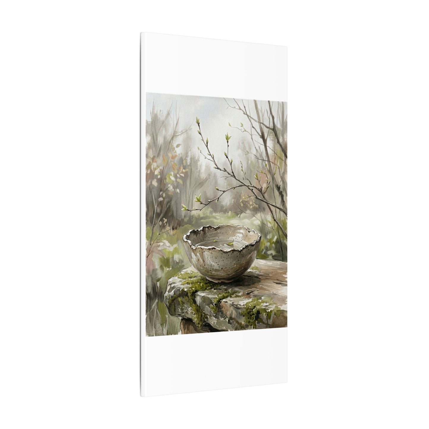 Japandi Ceramic Bowl in Overcast | Minimal Line Canvas Art
