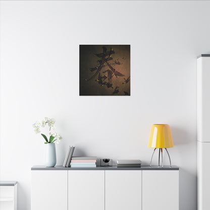 Calligraphy Shadow Zen Canvas Art | Bold Dark Japandi Art