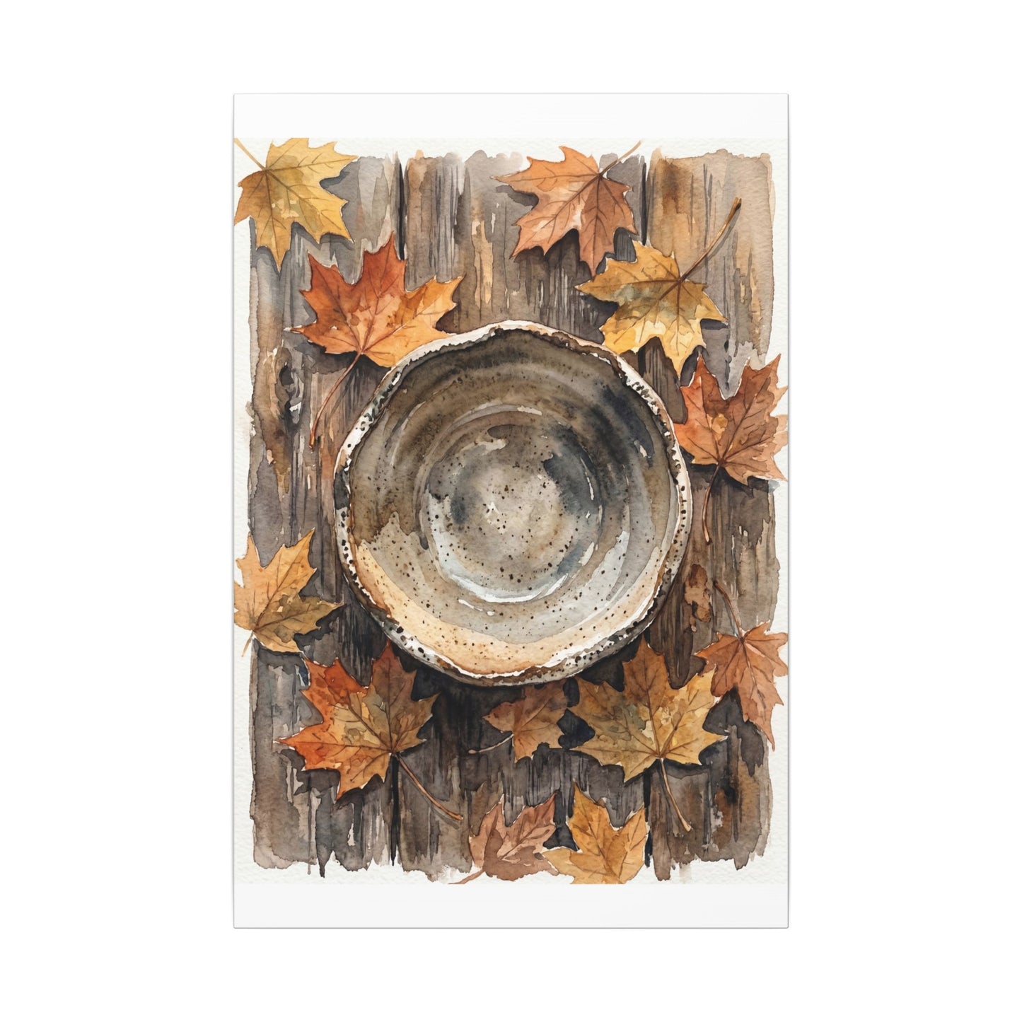 Ma Ceramic Bowl Canvas Art - Japandi Watercolor