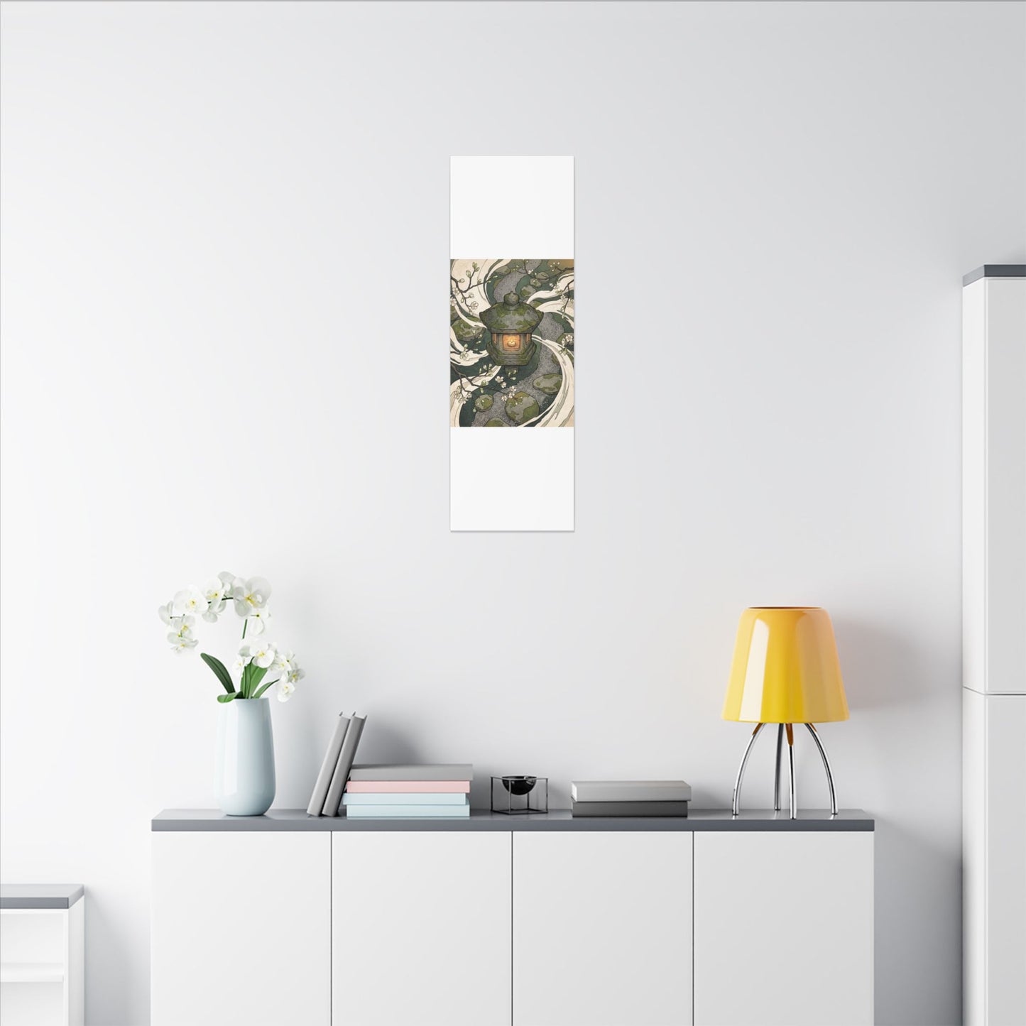 Zen Stone Lantern in Candlelight | Ukiyo E Inspired Canvas Art