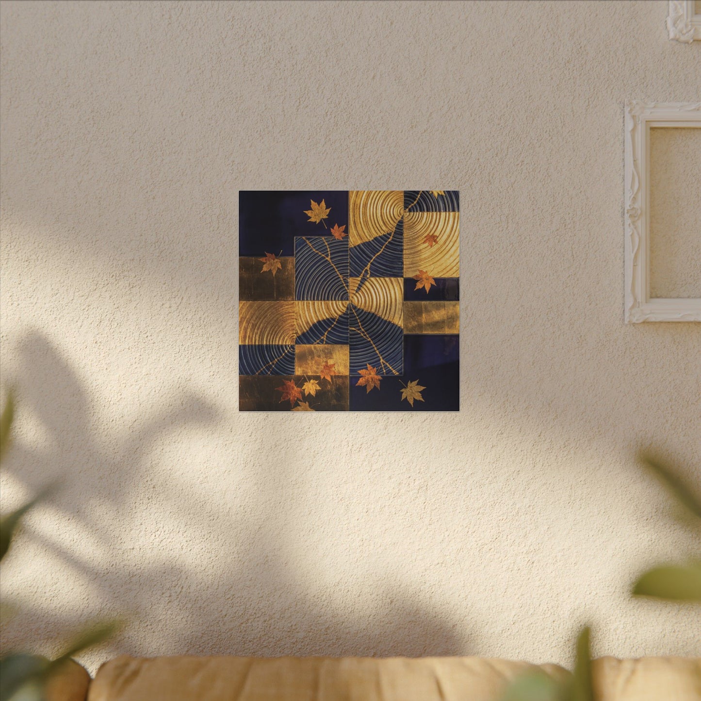 Autumn Water Ripple Crackle Gold Canvas Art | Artful Decor