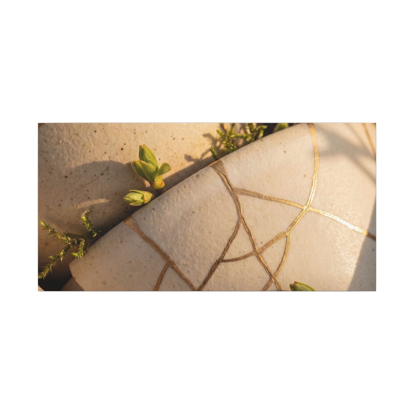 Spring Broken Pottery Gold Vein Canvas Art | Beautiful Decor
