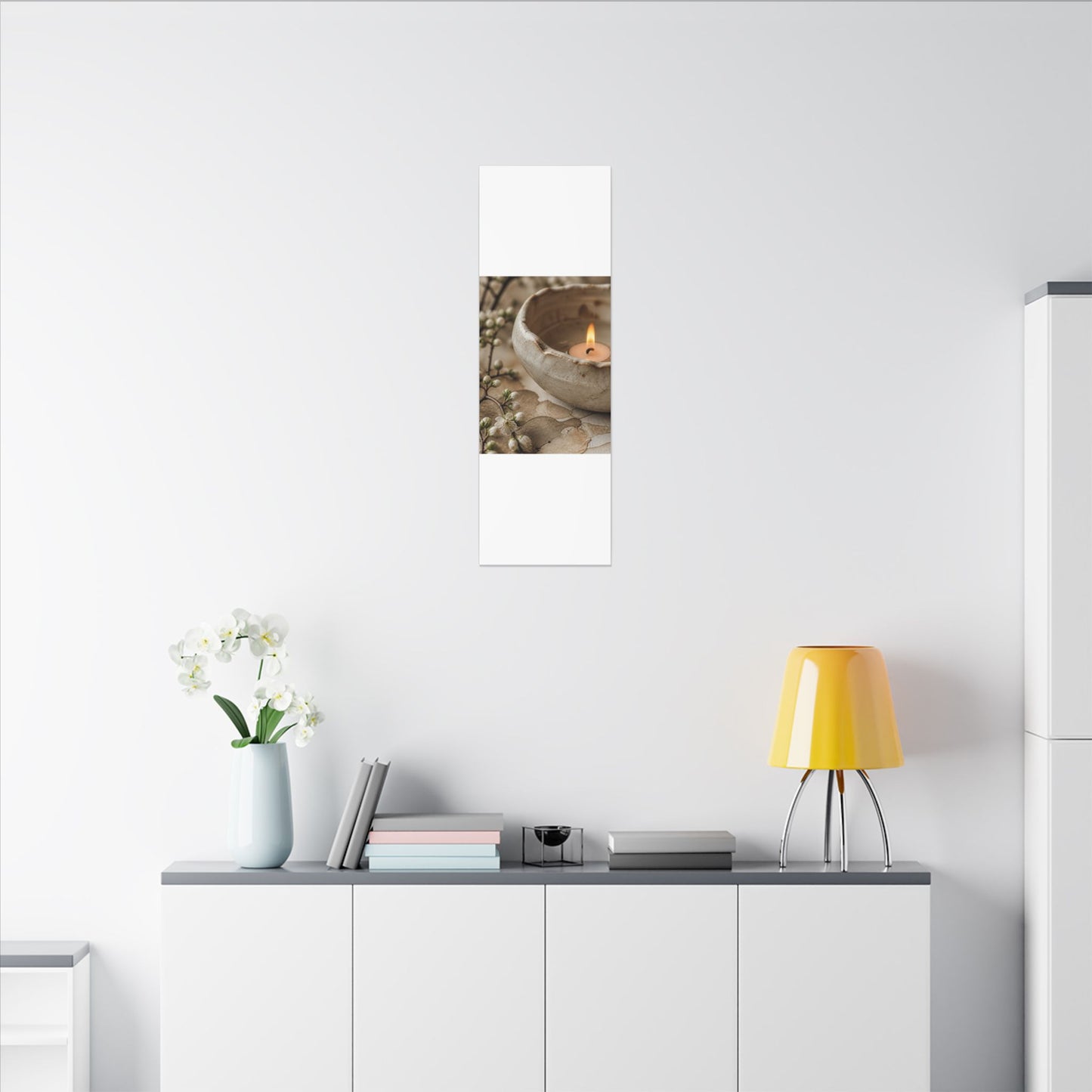 Kanso Ceramic Bowl Canvas Art - Japandi Watercolor