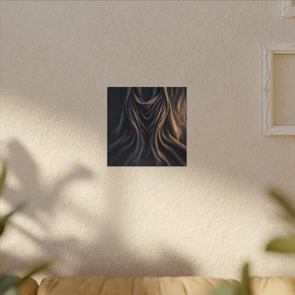 Moody Silk Drape Canvas Art - Shadow Zen Dark Japandi