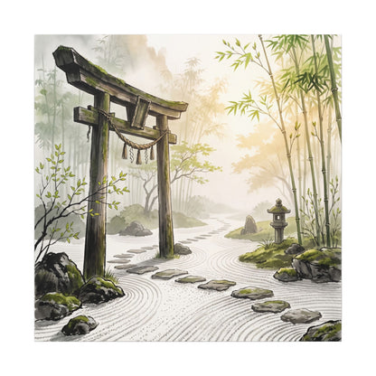 Peaceful Torii Gate Canvas Art - Karesansui Zen