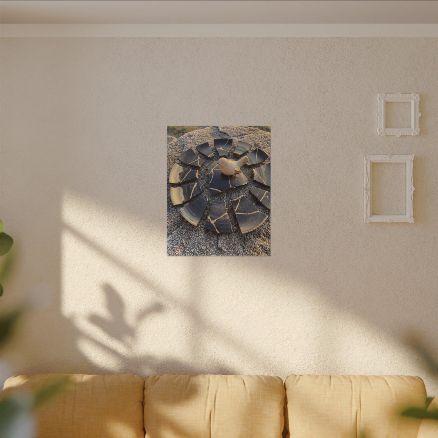 Golden Hour Broken Pottery Canvas Art - Kintsugi Datsuzoku