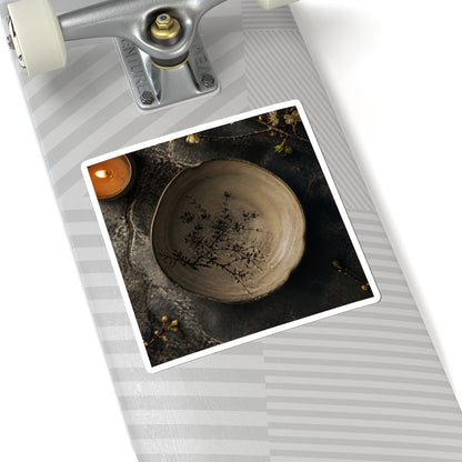 Ceramic Bowl Spring Sticker | Japandi Neutral Design