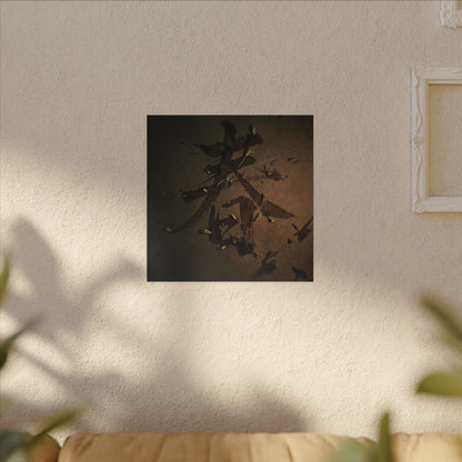 Calligraphy Shadow Zen Canvas Art | Bold Dark Japandi Art