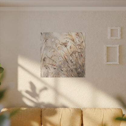 Winter Dried Flowers Watercolor Canvas Art | Warm Decor