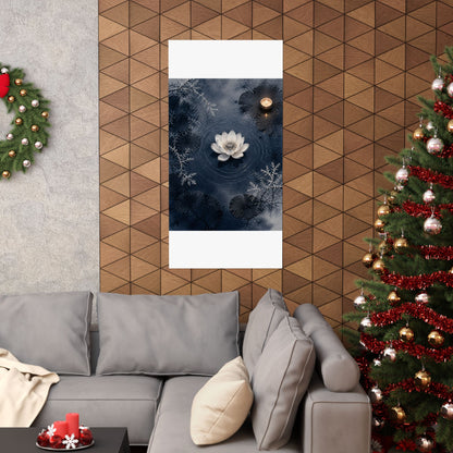 Lotus Flower Wall Art Print | Winter Zen Sumi E Art