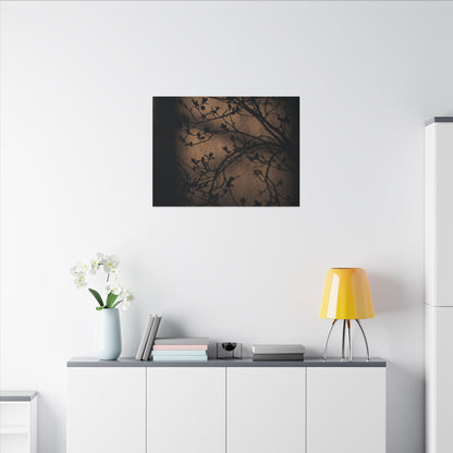 Dark Japandi Shadow Play in Golden Hour | Shadow Zen Canvas Art